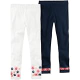 Carter's(カーターズ) 2-パック ストレッチレギンス ホワイト ボトムスレギンス 5歳【並行輸入】