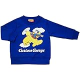 2017年 秋冬 おさるのジョージ 裏毛 飛行機柄 長袖トレーナー Curious George ブルー◇95cm
