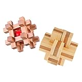 Dovewill 2個セット　木製　孔明ロック　ジグソーパズル　パズルゲーム　積み木　知育　教育　おもちゃ　キッズ　贈り物