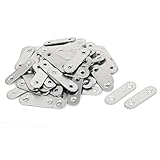 uxcell　補強用プレート　ステンレススチール　シルバートーン　60個入り　家具用 連結金具　連結金具