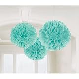 3pcs Tissue Paper pom-poms Robin 'sブルーフラワーボールウェディングパーティー屋外装飾用Tissue Ballsベビーシャワー誕生日パーティー紙ボール装飾( 12イン