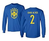 TCAMPブラジル2018 National Soccer # 2 Dani Alves世界選手権メンズ長袖Tシャツ Youth Small