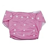 (ラボーグ)La vogue ベビー水遊び用パンツ おむつパンツ ベビースイミング ボタン付き サイズ調整可 水玉プリント図案 3kgから13kgのベビーへ ピンク