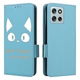 Ailiber MOTO G66j/G66y 5G 用の ケース 手帳型 高級PUレザー 猫プリント カバー モトローラ g66j/g66y 5G 用の 手帳ケース 耐衝撃 マグネット式 人気 おしゃれ 可愛い猫 ケース カード収納 スマホケース 財布型 動物 携帯ケース