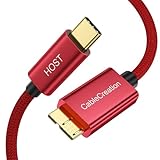 USB Type C マイクロusb,CableCreation USB 3.1 C to Micro B 変換ケーブル 10Gbps USB 3.1外付けハードドライバケーブル MacBook (Pro), Galaxy S5 Note 3等に対応 0.3M/レッド