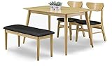 北欧風 ダイニング4点セット 4人掛け (ナチュラル)