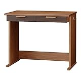 小島工芸 日本製 組立不要 健康仕様のFフォースター コンセント付き 幅90cm コンパクトなデスク デスクNKA モカ+ウェンジ [タカサ74cm オクユキ55cm] 1290455