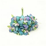 60pcs /ロットミニシルクローズ人工花のブーケガラスStamenウェディングデコレーションDIYスクラップブックフェイク花 One Size SEDFGJ32753662380