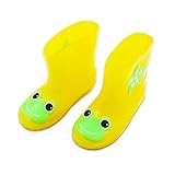 Yiteng チャイルドレインシューズ,可愛いキッズ用レインブーツ 子供 子供用　長靴 ながぐつ　乳児　幼児 小学生　子ども用　雨靴 キッズ ジュニア 男の子 女の子 男女兼用 16cm バラ色