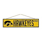 Iowa Hawkeyes公式NCAA木製Street Wall Sign 4 x 17 by WinCraft 880420