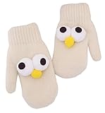 (コ-ランド) Co-land 子供用 手袋 キッズ ミトン ニットグローブ ベビー 暖かい てぶくろ 女の子 男の子 鳥造型 秋冬 防寒 通学通園 アウトドア オフホワイト