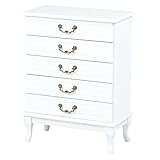 棚 タンス 収納 エレガント な ねこ脚 が ポイント 可愛い 姫系 FEMININE WOOD FURNITURE チェスト ホワイト