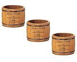 ナチュラルウッドプランター 樽S ブラウン 130Φ×105Hmm 3078-C-BR 3個セット