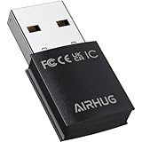 AIRHUG Bluetooth USB Bluetooth 5.0 対応 トランスミッター Bluetooth アダプター ワイヤレスオーディオ ドングルレシーバー 技適マーク取得済み ドライブのインストール不要 PC からBluetoothイヤホン/へツドセットにオーディオを送信する用 (ブラック)