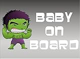 Incredible Hulk Baby On Board、デカール、ビニール、ステッカー、グラフィック