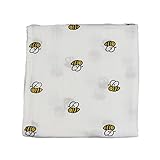 Swaddle スワドル 新生児 おくるみ 1枚 120＊120ｃｍ オーガニック コットン モスリン ベビーブランケット 授乳ケープ プレイマット 出産祝い (ミツバチ)
