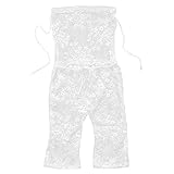 Refaxi 新生児の赤ちゃんの女の子レース花ロンパージャンプスーツキャップ写真プロ写真の衣装（ホワイトハット）