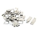 uxcell USBオスコネクタ 金属 プラスチック ホワイト シルバートーン USBアダプタ PCBマウント 15セット入り