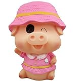 キュートピンクStraw Hatマクダル豚型貯金箱ウェディングXmasクリスマス誕生日バレンタインギフト