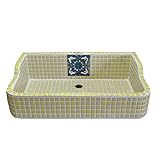 デザインタイルおしゃれ流し台 菜の花（２） ぷっくりタイルがトウモロコシみたいで可愛いガーデンシンク Ｌサイズ