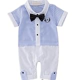 MissとMr　ベビー服 ベビー フォーマル カバーオール 赤ちゃん セレモニー ロンパース 男の子 タキシード スーツ風 半袖 ボーイズロンパース 蝶結び 紳士風洋服　結婚式 七五三 記念日 (90