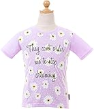 (キッズアップテンポ)kids up tempo キッズ 半袖Tシャツ【qts2423】100cm パープル(お花)