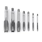 Akozonタッピングツールセット、7個セットメトリックスレッド鋼タッピングおよびタッピングツールM3、M4、M5、M6、M8、M10、M12