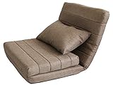 UNE BONNE(ウネボネ) ソファ ソファベッド ソファー 背もたれ肘掛け可動 ソファーベッド クッション1個付き 1人掛け リクライニングソファ　ブラウン