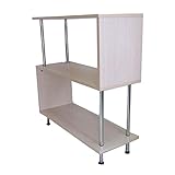 タンスのゲン オープンラック S字 3段 幅80cm お掃除ロボ対応 シェルフ アンティークホワイト 39100013 01