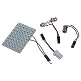 SODIAL(R)48ホワイトSMD LEDパネル+ T10+38ミリメートル花飾りソケットモジュール