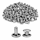 クラフトパーツ屋 両面カシメ 小 頭5mm 足5mm 100組 シルバー 財布 バッグ キーケース用 レザークラフト金具