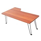 UNE BONNE(ウネボネ)折りたたみテーブル テーブル 折りたたみ 折り畳みテーブル ローテーブル 幅90 L字デザイン 低圧メラミン化粧板　ローズウッド