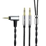 3APLUS WT2 ヘッドホンケーブル 2.5mm バランス接続 交換用 アップグレードケーブル 4芯 OFC 高精度ナイロン製 1.5m長さ L型 2.5mm(4極)⇔3.5mm(3極)*2 Hifiman Sundara/Ananda/HE4XX/HE560/HE-350/HE1000/HE1000 V2/HE-400i等ヘッドホンに適合