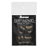 Ibanez 滑り止め素材を使用したピック Grip Wizard Series Sand Grip Pick 【EXTRA HEAVY】 6枚パック ブラック PPA16XSGBK ョート・ティアドロップ