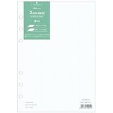 A5サイズ6穴リフィル 厚口用紙 100シート ホワイト (方眼（グリッド）) LR-2021-G