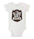 Funnyトレンディ男の子Onesies " All I Want to Do Is Grow A Beard " – Little Royaltee Bodysuits カラー: ホワイト