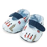 赤ちゃんにやさしい安心ベビーシューズ（日本製）　てくてくロンドン行進曲（ライトブルー）　B1802200　日本製
