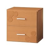 【Disney】ディズニー　キューブボックス　ミッキーマウス　ダークブラウン　引出し（浅型）