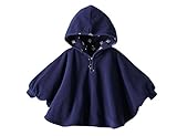 リバーシブル フード 付き パーカー 男の子 女の子 兼用 キッズ ベビー ポンチョ 出産祝い プレゼント (ネイビー 80cm)