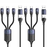 USAMS 3in1充電ケーブル usb c ケーブル ライトニングケーブル/タイプc ケーブル/マイクロusbケーブル 1本12役 同時給電 可能 3.0A急速充電 iPhone/Android/typec ケーブル/lightning 各種対応 1.2m (2本)