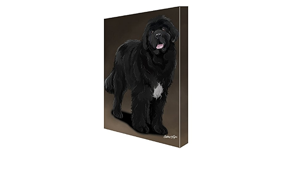 Amazon  ニューファンドランドブラック犬ペイントプリントキャンバス 