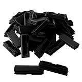 eDealMax 40ピースプラスチック長方形25×75ミリメートルチューブインサートパイプチューブエンドカバーキャップ家具グライドフロアプロテクターブラック