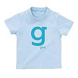 イニシャル Tシャツ / ベビーサイズ [BT343] 90cm ライトブルー×ブルーロゴ 出産祝い 誕生日 プレゼント おしゃれな 名入れ ベビー服