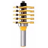 SODIAL ドリルビット木材ルータービット、ソリッドカーバイドボディ調節可能5ブレード3フルート1/2nchシャンクウッドカッター