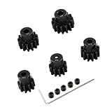 メタルスチール 3.175mm シャフト 32P ピニオンギアセット 10T 11T 12T 13T 14T for 1/10クローラトラックTraxxas Arrma HSP HPI AXIAL Tamiya LOSI RC Car アップグレードパーツ用 (10T 11T 12T 13T 14T)