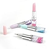 リップスティック型 ボールペン-4本セット (ブルー/パープル/ピンク/ライトピンク) ハーバリウムボールペン 持ち歩きやすいミニサイズ