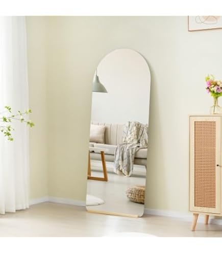 Amazon.co.jp: 全身鏡 姿見鏡 スタンドミラー ノンフレーム アーチ