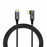 Xiwai直角90度USB4からストレートUSB4ケーブル40Gbps、100W充電および8K @ 60Hz 5K @ 60Hz Thunderbolt 4＆3と互換性あり (0.8)