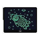 16インチ電子メモパッド 描画色 ストラップ付 お絵描きボード 電池式 電子パッド お絵かき ブラック