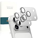 PRODELI For iPhone 17 Pro Max 専用 カメラフィルム アルミ合金製＋AR高透過率 一体型 耐衝撃 硬度9H キズ防止 高透過率 強化ガラス 防爆裂 気泡ゼロ 露出オーバー防止 アイフォン 17 プロマックス 用 レンズ 保護フィルム (シルバー/2枚入り)